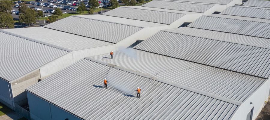 Commercial roof cleaning Melbourne warehouse factory