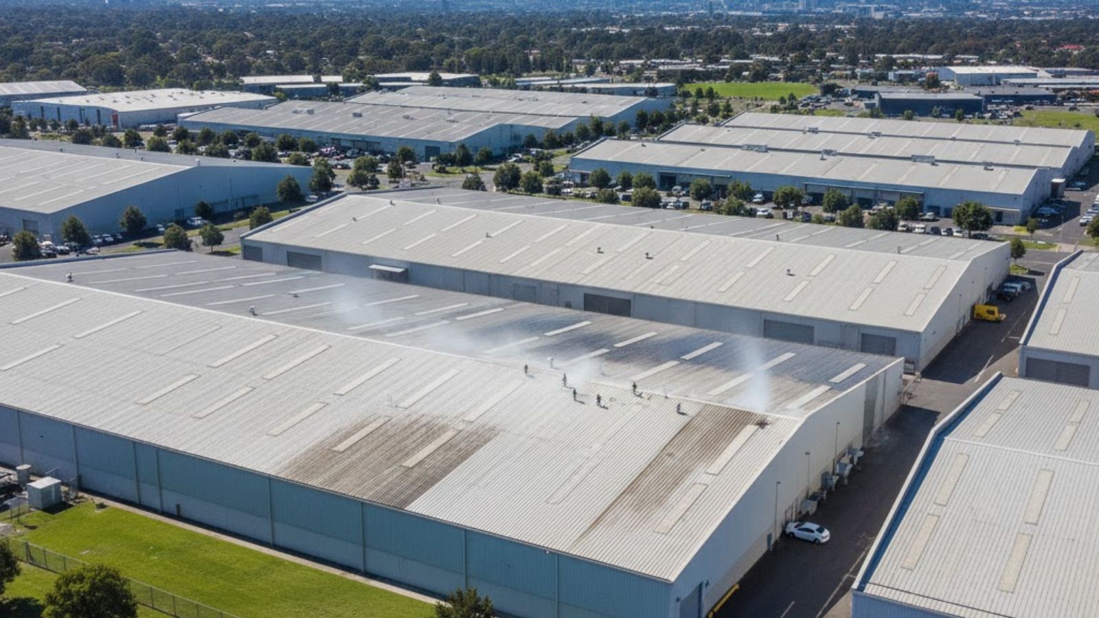 Commercial warehouse roof cleaning Melbourne industrial