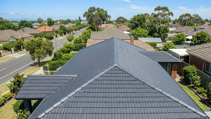 Protective roof paint two coats applied Melbourne home