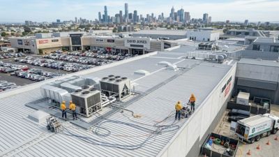 Retail shopping centre roof cleaning Melbourne