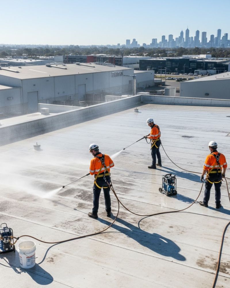 Warehouse Colorbond roof pressure cleaning Melbourne